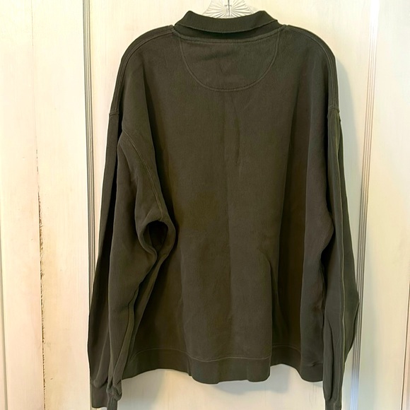 Orvis 1/4 Button Jersey Ribbed Sweatshirt in Olive Green, Size XXL, EUC - Picture 3 of 9